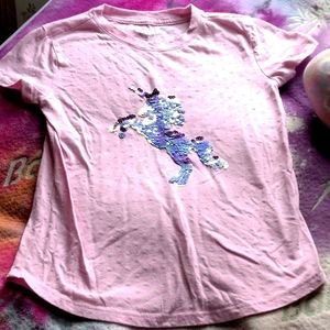 Girl's Polka Dot Pink Unicorn 🦄 T- Shirt 👕